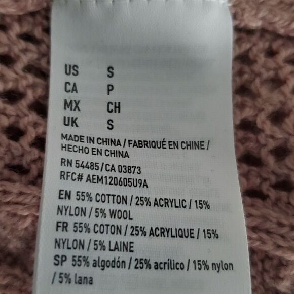 American Eagle Outfitters Sweater Women's Small Pink Ombre Split Hem Boho - Picture 6 of 7